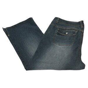 Venezia Jeans Womens Size 16 Medium Flare Leg Crop Casual Wear Pockets Denim